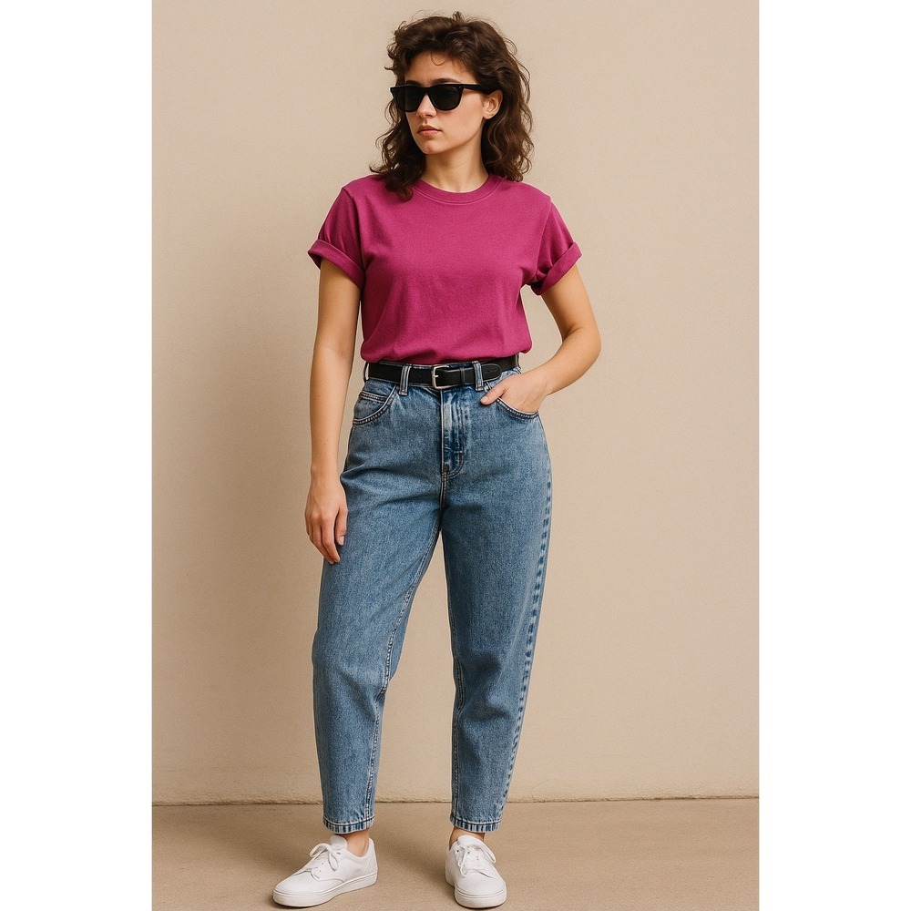 BDG Light Wash 100% Cotton Tapered Mom Jeans Size 28 High Rise Retro 90s Minimal